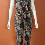 Veronica M  Black and Brown Patterned Jumpsuit Photo 1