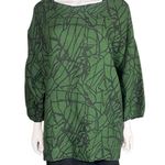Bryn Walker Lagenlook Abstract Print Oversized Linen Blouse Top Photo 0