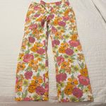 Versona  Floral Straight Leg Pants - Pink, Orange, Green Photo 0