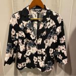 Cute black floral lightweight blazer 3/4 sleeve stretch whimsigoth coastal vamp Pink Size 8P Photo 3