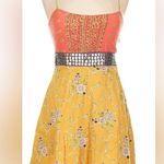 Free People Y2K "Bollywood Princess" Dress Orange Marigold Yellow Metal size 8 Photo 2