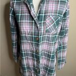 Eddie Bauer Plaid Button-Up Shirt in Green and Pink Photo 2