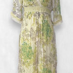 Jonathan Martin 100% Silk Green Polkadot Romantic Cottage Coquette Midi Dress M Photo 0