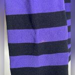 Joseph A - Black and Purple Striped Long Sleeve Top Size L Photo 2