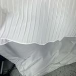 The Clothing Company  White Pleated‎ Lace Cold Shoulder Dress M Romantic Bridal Photo 9