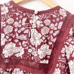 Cleobella  Rafia Floral Lace Blouse size in Maroon Photo 8