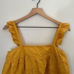 Harper Heritage  x Francesca’s Yellow Ruffle Tied Top | Spring Top | Medium Photo 4