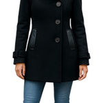 Mackage  Wool Cashmere Leather Trim Short Coat Jacket Black Size XS Photo 0