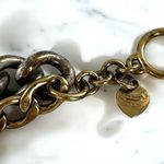 Juicy Couture Vintage Tri-Color Chunky Metal Charm Bracelet Gold Silver Brown Photo 2