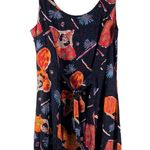 Vintage BIG HED DESIGNS Black/Multicolor FUNKY LADY Print Rayon Dress Size XS Black Photo 4