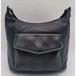 Fossil  1954 Black Pebbled Leather Shoulder Organizer Handbag Purse #75082 Photo 1