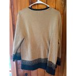 Alfred Dunner  Cardigan WomensLarge Gold Black Metallic Sparkle Knit Button Front Photo 1