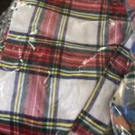 White Red Green Multi Plaid Long Skinny Scarf Fringe New Photo 1