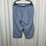 J.Jill Love Linen Blue Stripe Linen Cropped Wide Leg Pull On Pants Sz.2X Photo 6