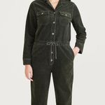 Dockers NWT Green Corduroy Long Sleeve Utility Jumpsuit Small Photo 1