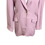 ZARA  Pale Pink One Button Blazer Linen Blend Suit Jacket Women’s Size XS Photo 2