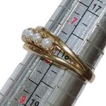 Women’s 10k 10KT Yellow Gold 7 Pearls Band Ring Size 8 Vintage Anniversary Band Photo 4