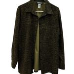 Vintage Reptile Print Sag Harbor Button Up Collared Shacket Shirt Jacket Size 14 Brown Photo 7
