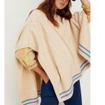 Free People Cream Harbour Stripe Cable knit Poncho Sweater Sz O/S NWT Photo 10