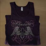 Hooters New Womens Vintage  Purple Angel Wings Ribbed Tank Stretchy Size Medium Photo 3