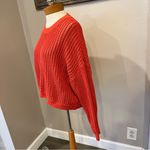 Old Navy  Orange Open Knit Long Sleeve Cropped Pullover Top Women’s Size XL Photo 3