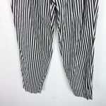 ZARA  Collection Striped Pull On Cropped Tie Waist Poplin Pants Size XS EUC Photo 2