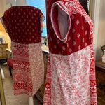 Melange Red and White Geometric Mini Dress Size L Photo 4