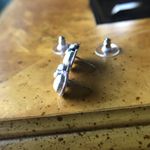 Artistic White Buffalo Sterling Silver Snake Stud Earrings Photo 2