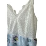 SheIn Blue Floral Contrast Lace Floral Print Tulip Hem Cami Dress Sz Medium NEW Photo 4