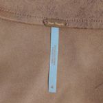 Free People Straight Skirt Women's 4 Brown Solid Mini Tiered Vegan Leather Photo 4