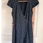 Brandy Melville  Wrap Dress Floral Navy Blue Short Sleeve Casual Summer Photo 0