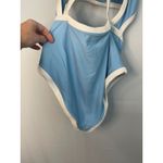 Aerie  One Piece Full Coverage Swimsuit XL Blue White Cut Out Lined Beach‎ -B15 Photo 9