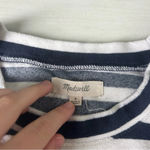 Madewell ‼️ Velour Blue and White Striped Nautical Classic T-Shirt Size Small Photo 2