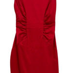 Cache Satin Y2K Cocktail Dress Sz 4 Red Ruched Holiday Valentines Bodycon USA Photo 0