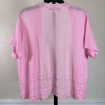 Vintage Barbie Pastel Pink Cardigan Elle Woods Crochet Knit Y2K Cottagecore Size XL Photo 5