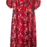 Collective Concepts Women Maxi Dress M Red Floral High Waist Cottagecore Boho Photo 0