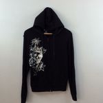 Disneyland Parks "pirate princess" foil skull zip up hoodie jacket women's Sz L Photo 1