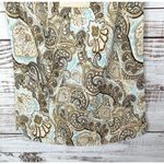 Telluride Clothing Co. Womens Linen Paisley Tank Top Beige Blue Size Small Photo 2