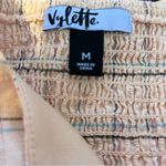 Vylette Plaid Tiered Mini Dress Square Neck Long‎ Sleeve Medium Tan Photo 6