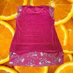 Vintage Velour Ribbed Long Top with‎ Ruffle Sleeves Red Size M Photo 4