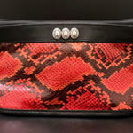 Brighton Vintage  Red/Black Snakeskin Leather Small Pouch Crossbody Bag NO STRAP! Photo 0