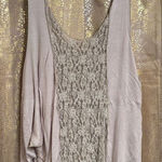 Marigold USA Flowy Boho Stretchy Lace Panel Tank Top Pinky Beige Large Pink Photo 0