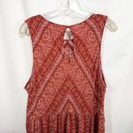 True Craft Plus Size 2X Dress Maxi Peplum Sleeveless Orange Tribal Ruffle 826 Photo 5