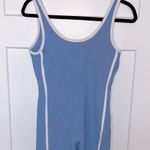 NWOT Wilo Piped Short Ribbed Romper Blue Size M Photo 0