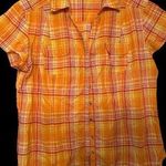 Style & Co. Orange Plaid Button Down Shirt Size 16 Photo 0