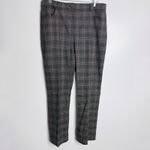 Theory  Women's Virgin Wool Stretch Plaid Straight Leg Pants Brown Size 12 Photo 1