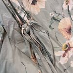 H&M sage green split tie sleeve light floral shift dress size 4 Photo 3