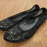 Sesto Meucci  Laser floral Cut Out Black Patent slip on Flats size US 6.5 Photo 0