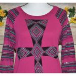 Vocal Women's M Embellished Cross Waffle Knit Long Sleeve Thermal Biker Top Photo 1