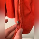 VTG NY & Co Corduroy Ribbed Zip Up Flannel Shacket Bright Orange Size L XL Photo 4